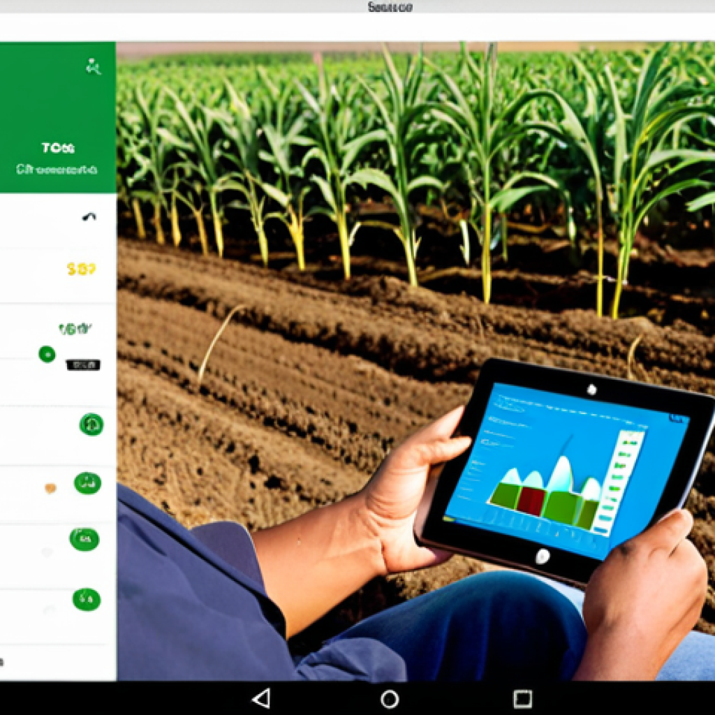**

A vibrant, modern online learning environment. Depict a farmer using a tablet or laptop in a field, accessing a course on sustainable agriculture techniques. Include visuals of healthy crops, soil analysis tools, and data visualizations displayed on the screen. The overall impression should be one of accessible, high-quality education empowering farmers.

**